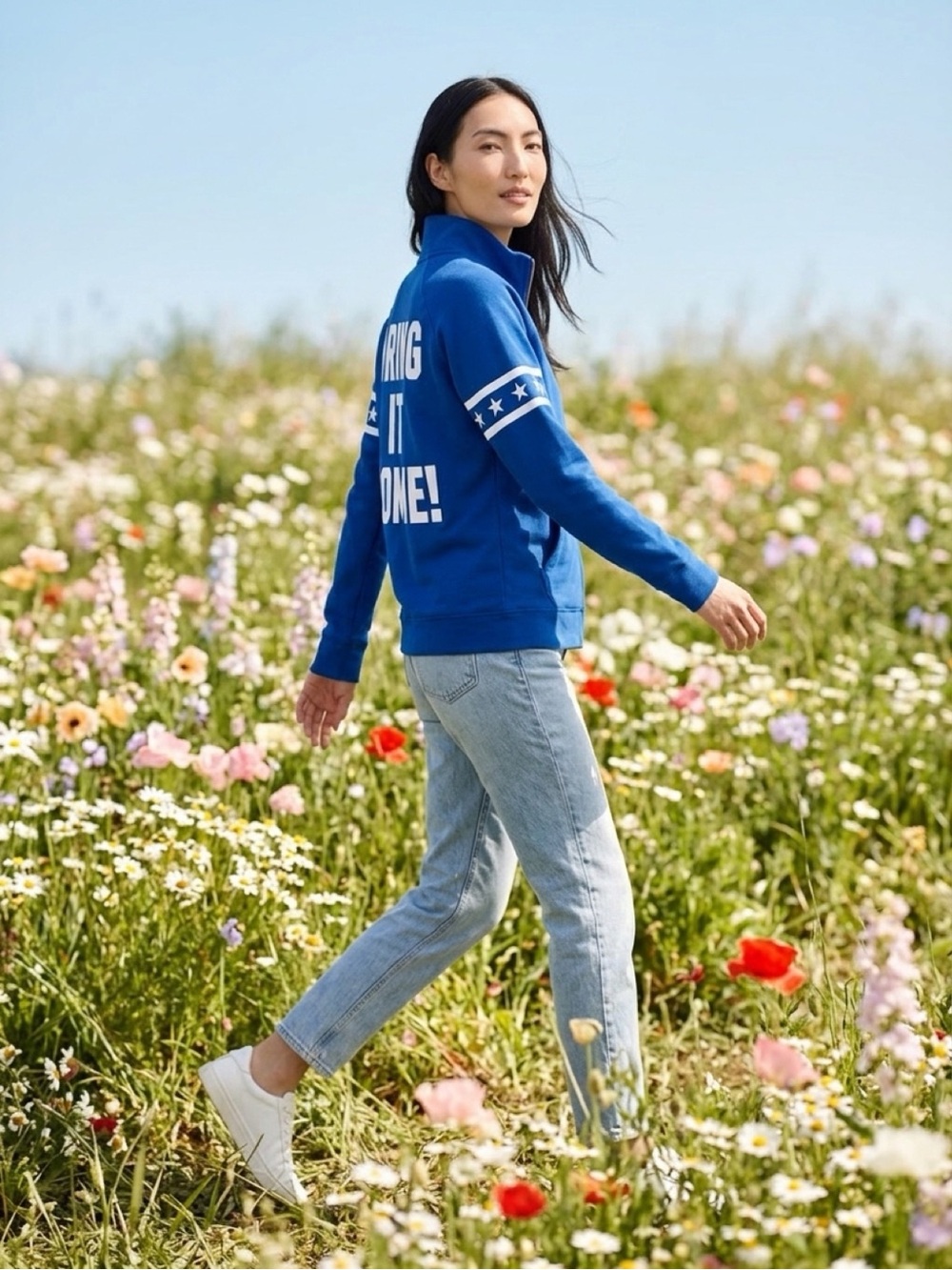 PINK Victoria Secret LA Dodgers Blue Half-Zip Sweatshirt - Picture 2 of 8